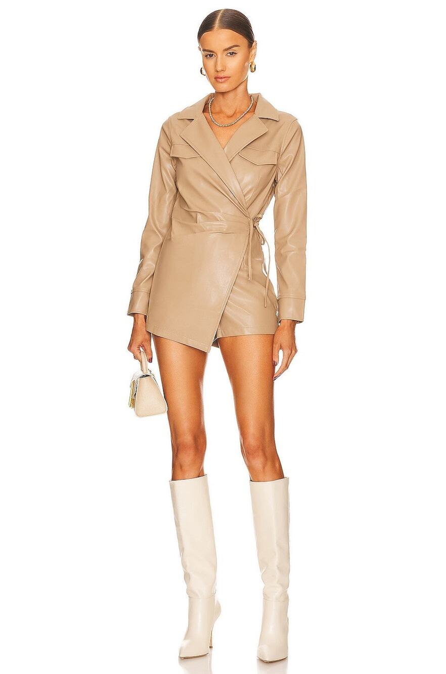 Superdown Chantel Leather Romper - XS